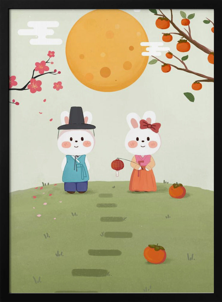 Happy Mid Autumn Festival Tradition - Stretched Canvas, Poster or Fine Art Print I Heart Wall Art