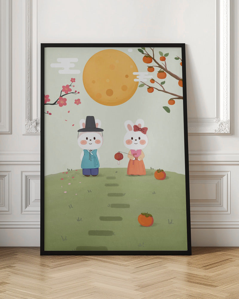 Happy Mid Autumn Festival Tradition - Stretched Canvas, Poster or Fine Art Print I Heart Wall Art