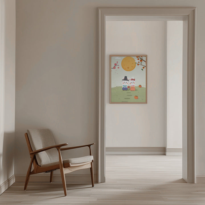 Happy Mid Autumn Festival Tradition - Stretched Canvas, Poster or Fine Art Print I Heart Wall Art