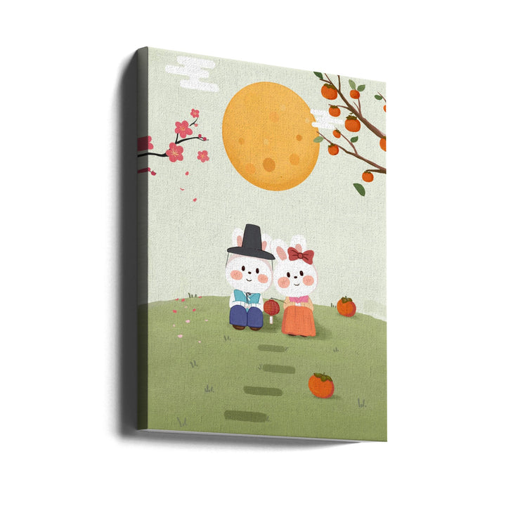 Happy Mid Autumn Festival Tradition - Stretched Canvas, Poster or Fine Art Print I Heart Wall Art