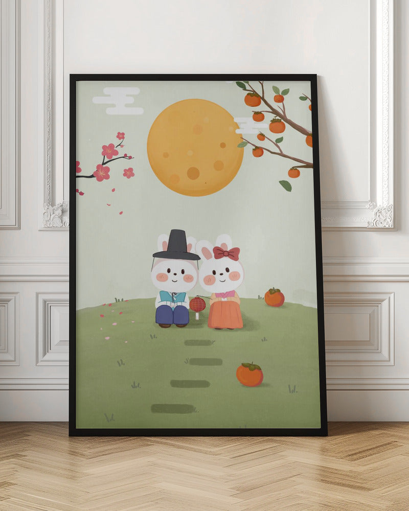 Happy Mid Autumn Festival Tradition - Stretched Canvas, Poster or Fine Art Print I Heart Wall Art