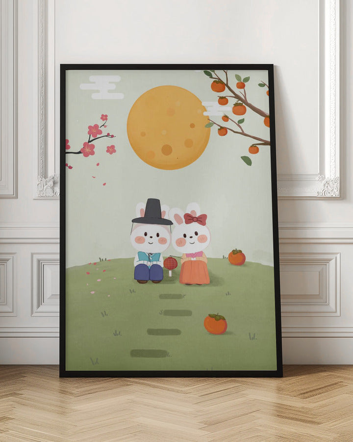 Happy Mid Autumn Festival Tradition - Stretched Canvas, Poster or Fine Art Print I Heart Wall Art