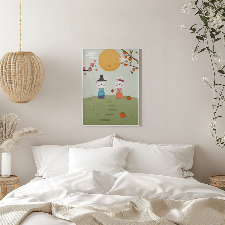 Happy Mid Autumn Festival Tradition - Stretched Canvas, Poster or Fine Art Print I Heart Wall Art