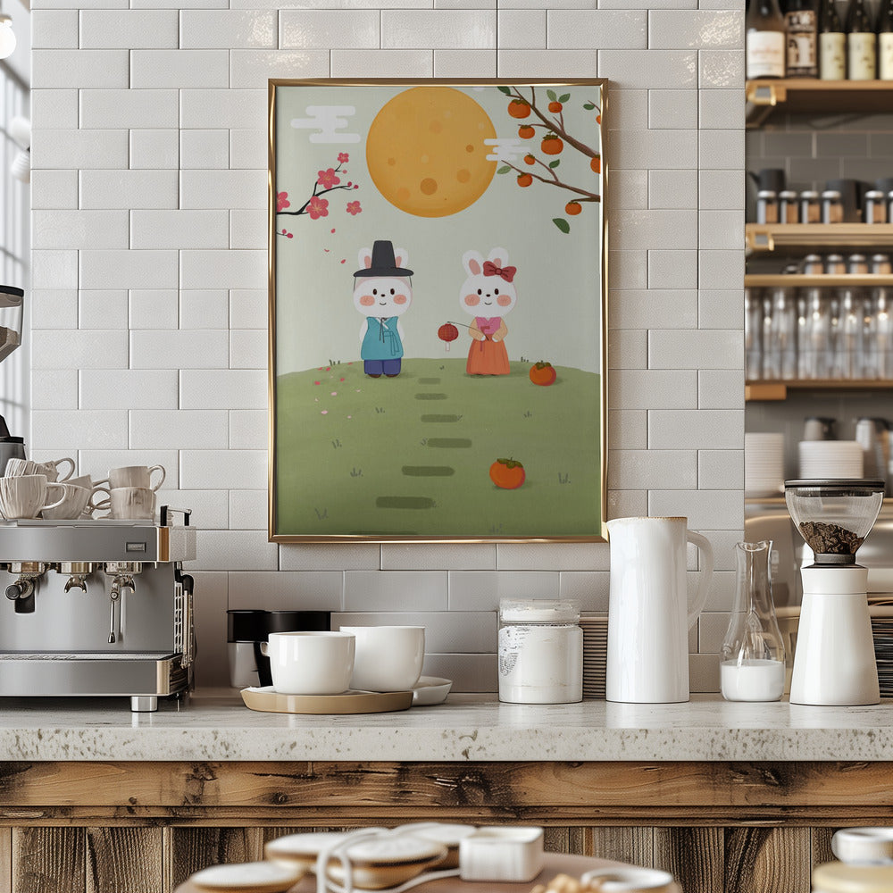 Happy Mid Autumn Festival Tradition - Stretched Canvas, Poster or Fine Art Print I Heart Wall Art