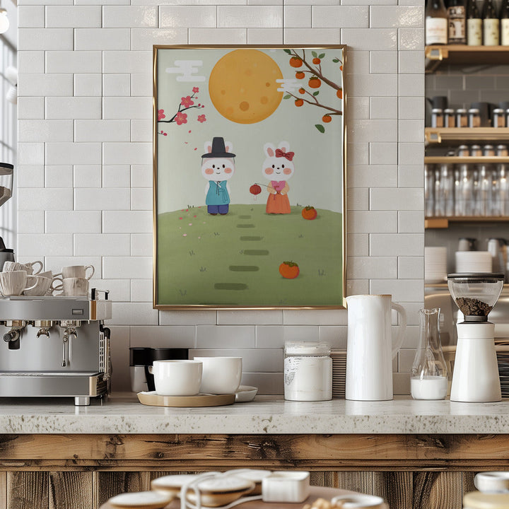 Happy Mid Autumn Festival Tradition - Stretched Canvas, Poster or Fine Art Print I Heart Wall Art