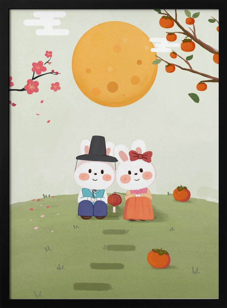 Happy Mid Autumn Festival Tradition - Stretched Canvas, Poster or Fine Art Print I Heart Wall Art