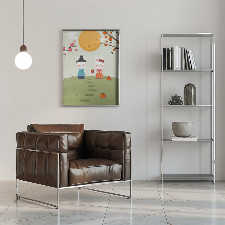 Happy Mid Autumn Festival Tradition - Stretched Canvas, Poster or Fine Art Print I Heart Wall Art