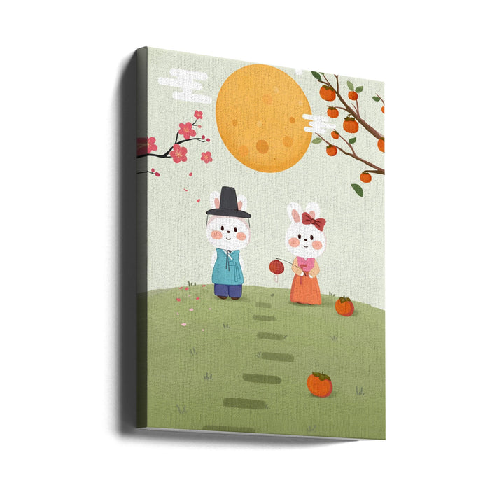 Happy Mid Autumn Festival Tradition - Stretched Canvas, Poster or Fine Art Print I Heart Wall Art