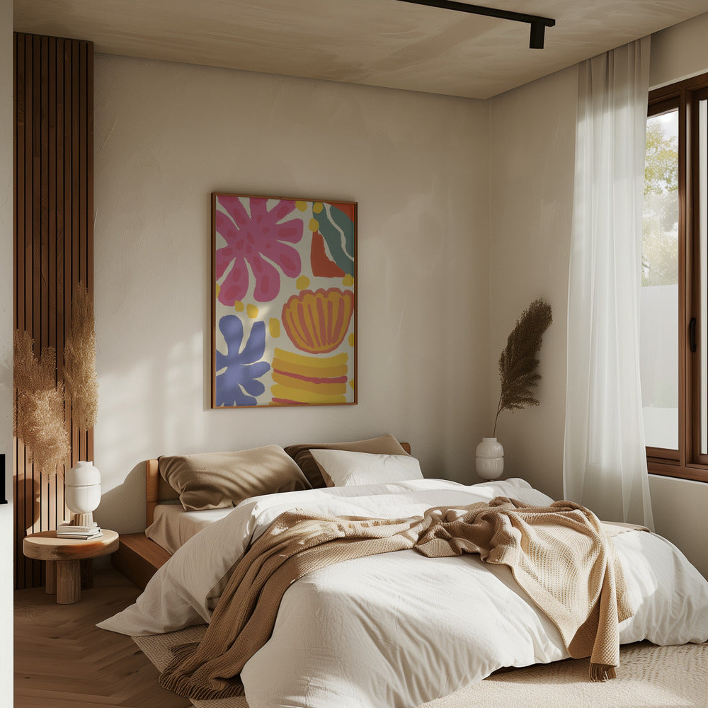 Happy Summer No 4 - Stretched Canvas, Poster or Fine Art Print I Heart Wall Art