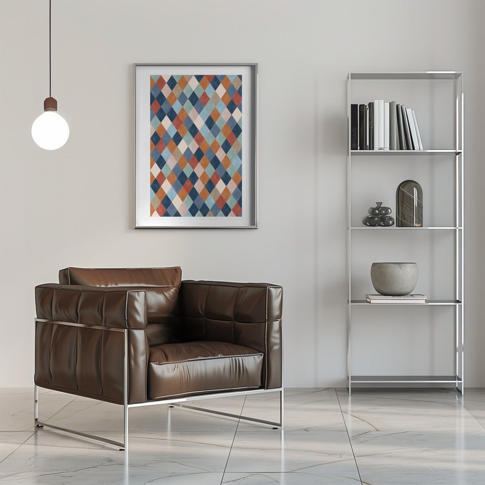 Harlequin Pattern With Multicolored Diamond hapes - Stretched Canvas, Poster or Fine Art Print - I Heart Wall Art - Poster Print, Canvas Print or Framed Art Print