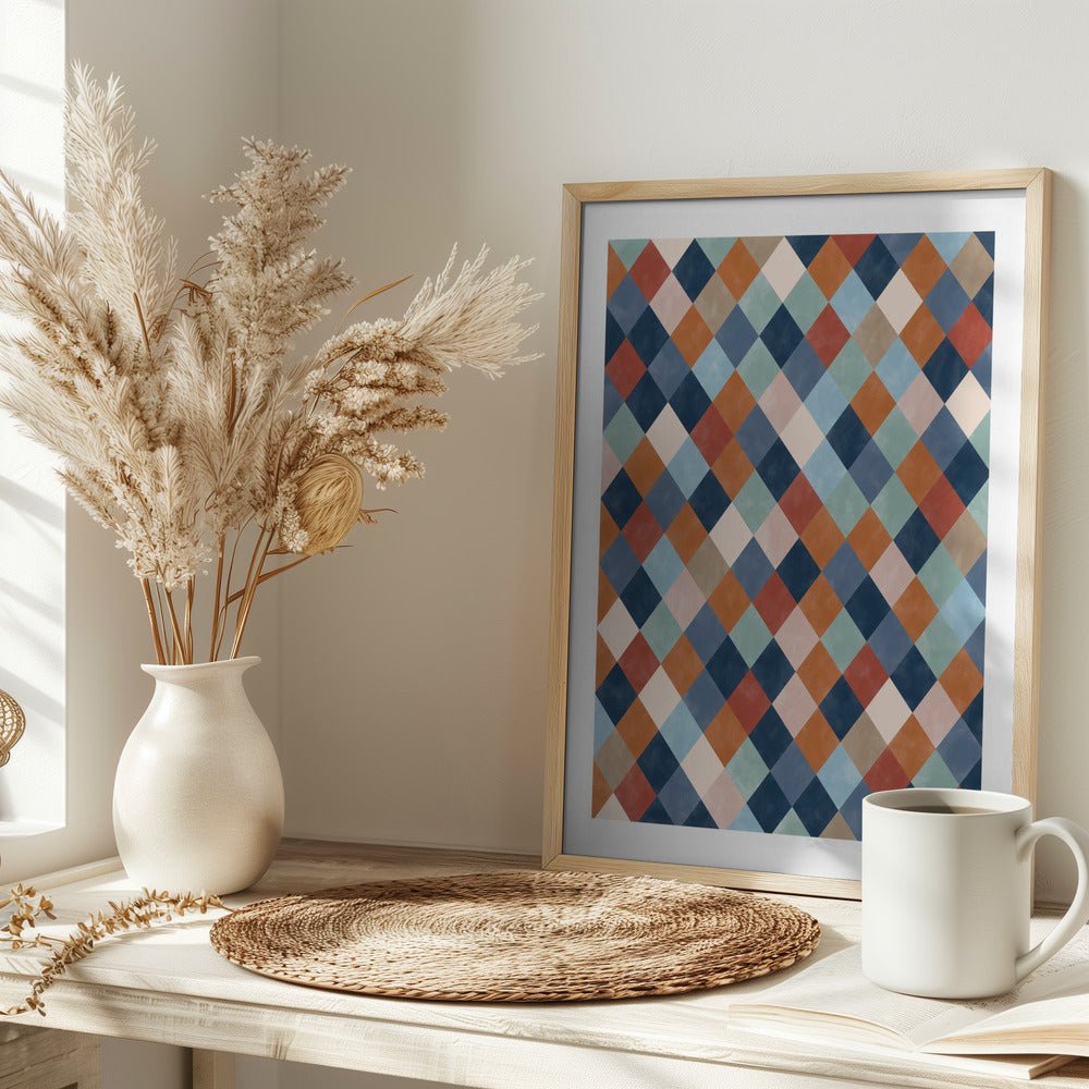 Harlequin Pattern With Multicolored Diamond hapes - Stretched Canvas, Poster or Fine Art Print - I Heart Wall Art - Poster Print, Canvas Print or Framed Art Print