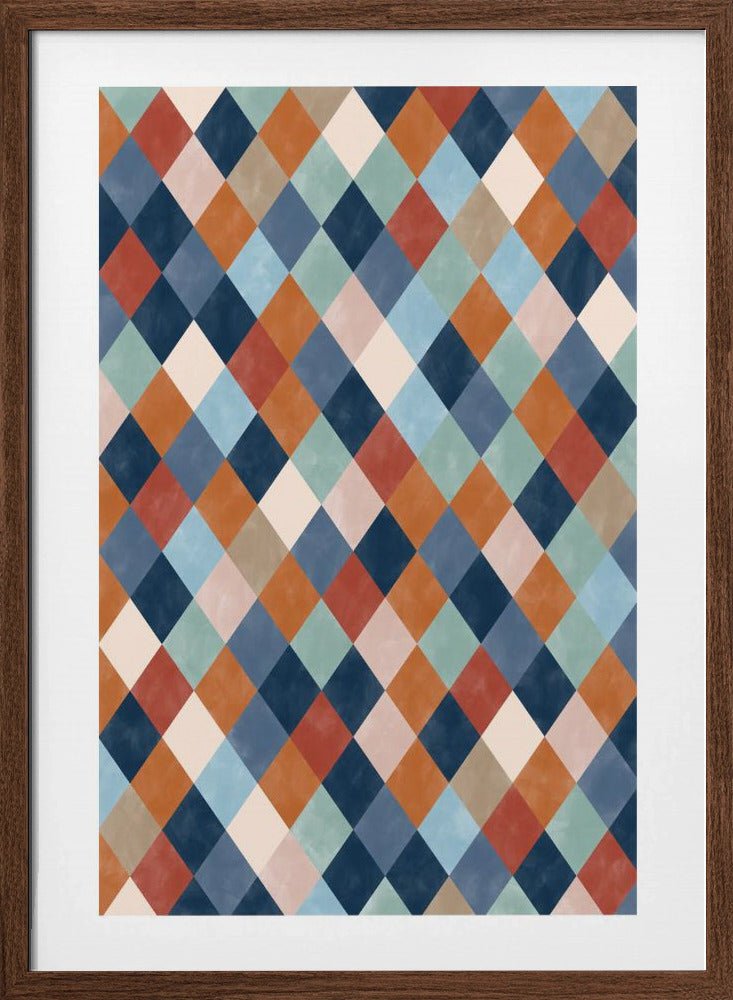 Harlequin Pattern With Multicolored Diamond hapes - Stretched Canvas, Poster or Fine Art Print - I Heart Wall Art - Poster Print, Canvas Print or Framed Art Print