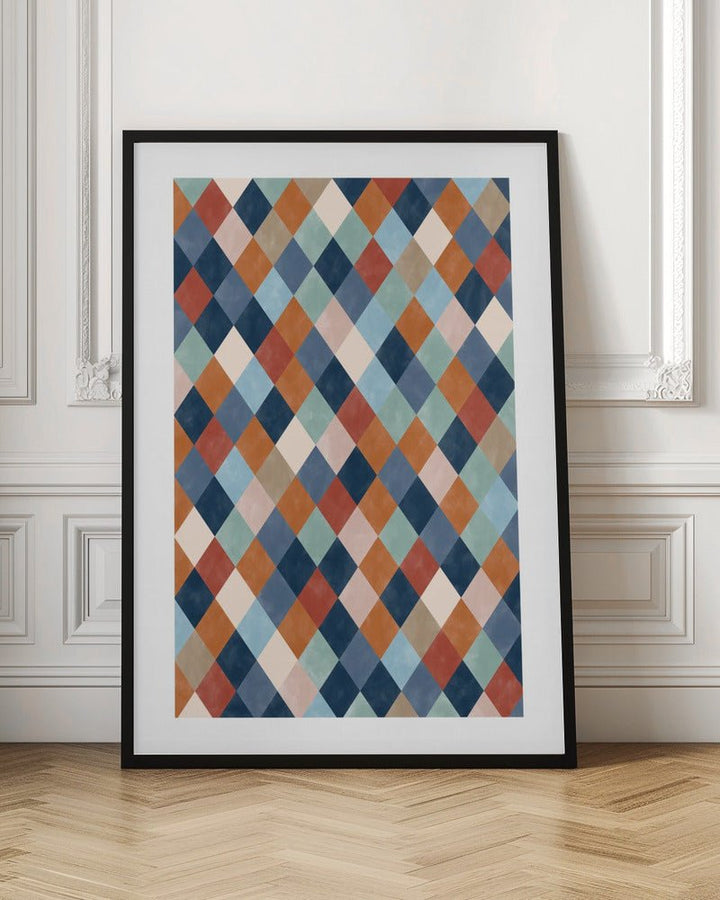 Harlequin Pattern With Multicolored Diamond hapes - Stretched Canvas, Poster or Fine Art Print - I Heart Wall Art - Poster Print, Canvas Print or Framed Art Print