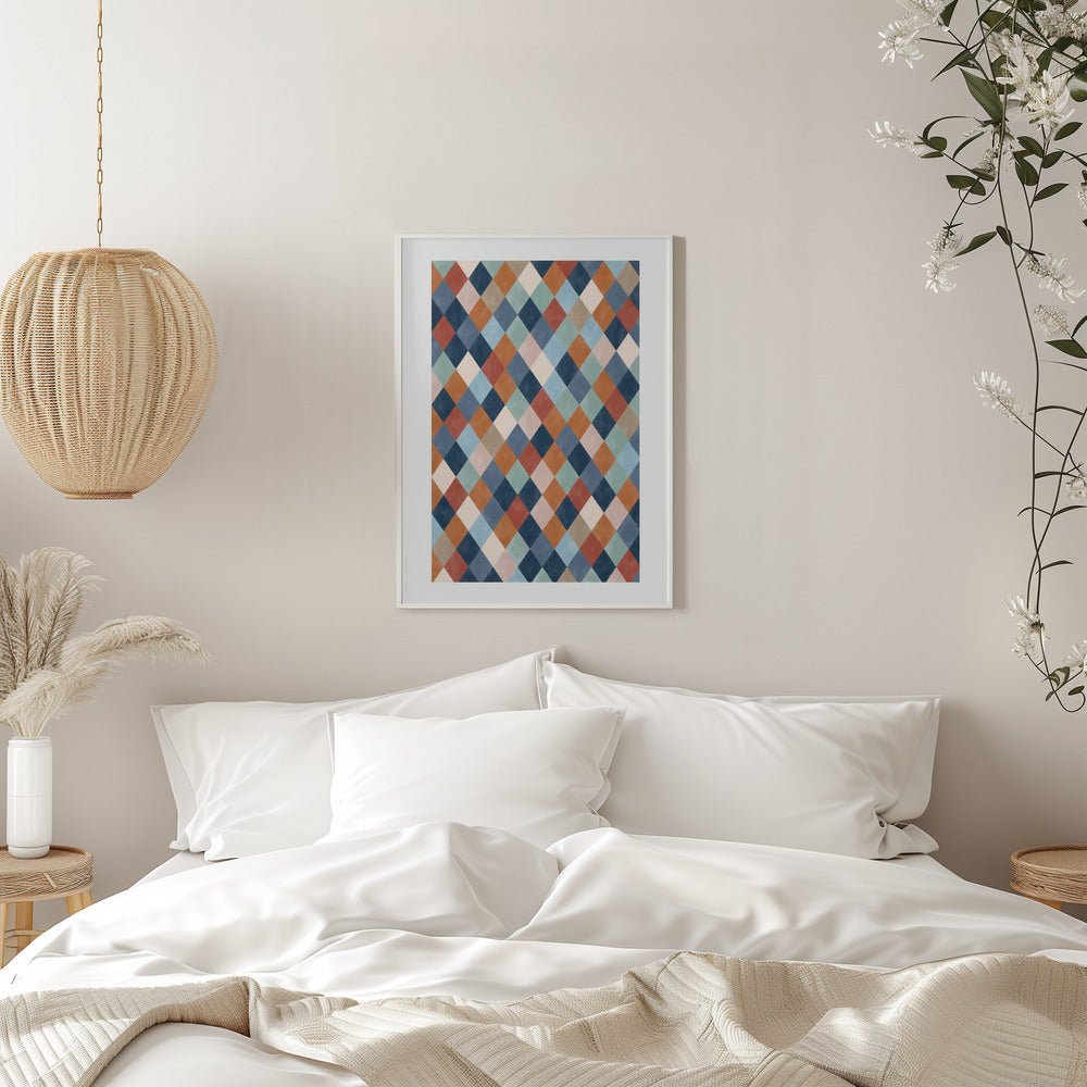 Harlequin Pattern With Multicolored Diamond hapes - Stretched Canvas, Poster or Fine Art Print - I Heart Wall Art - Poster Print, Canvas Print or Framed Art Print