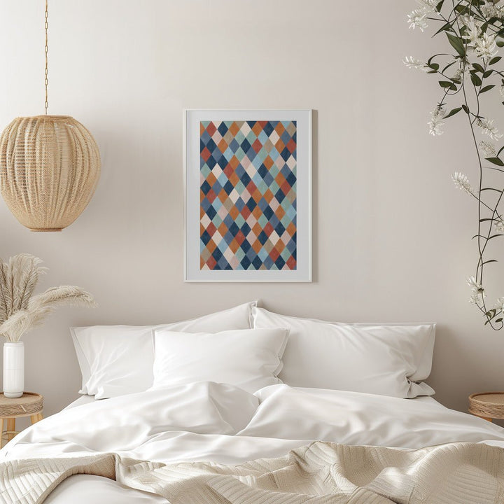 Harlequin Pattern With Multicolored Diamond hapes - Stretched Canvas, Poster or Fine Art Print - I Heart Wall Art - Poster Print, Canvas Print or Framed Art Print