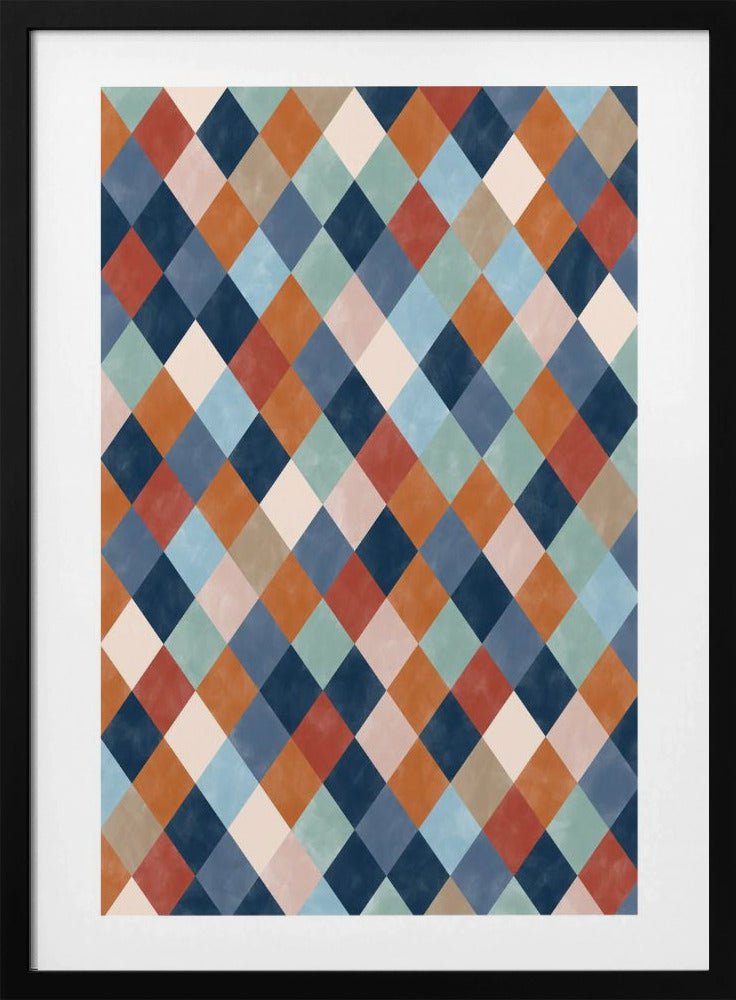 Harlequin Pattern With Multicolored Diamond hapes - Stretched Canvas, Poster or Fine Art Print - I Heart Wall Art - Poster Print, Canvas Print or Framed Art Print