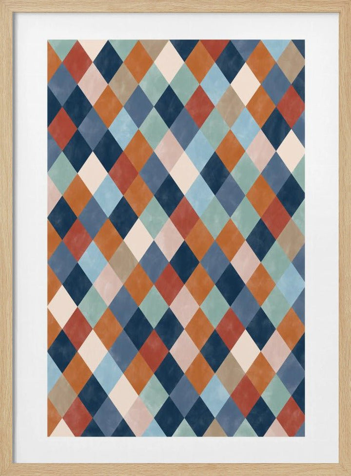 Harlequin Pattern With Multicolored Diamond hapes - Stretched Canvas, Poster or Fine Art Print - I Heart Wall Art - Poster Print, Canvas Print or Framed Art Print
