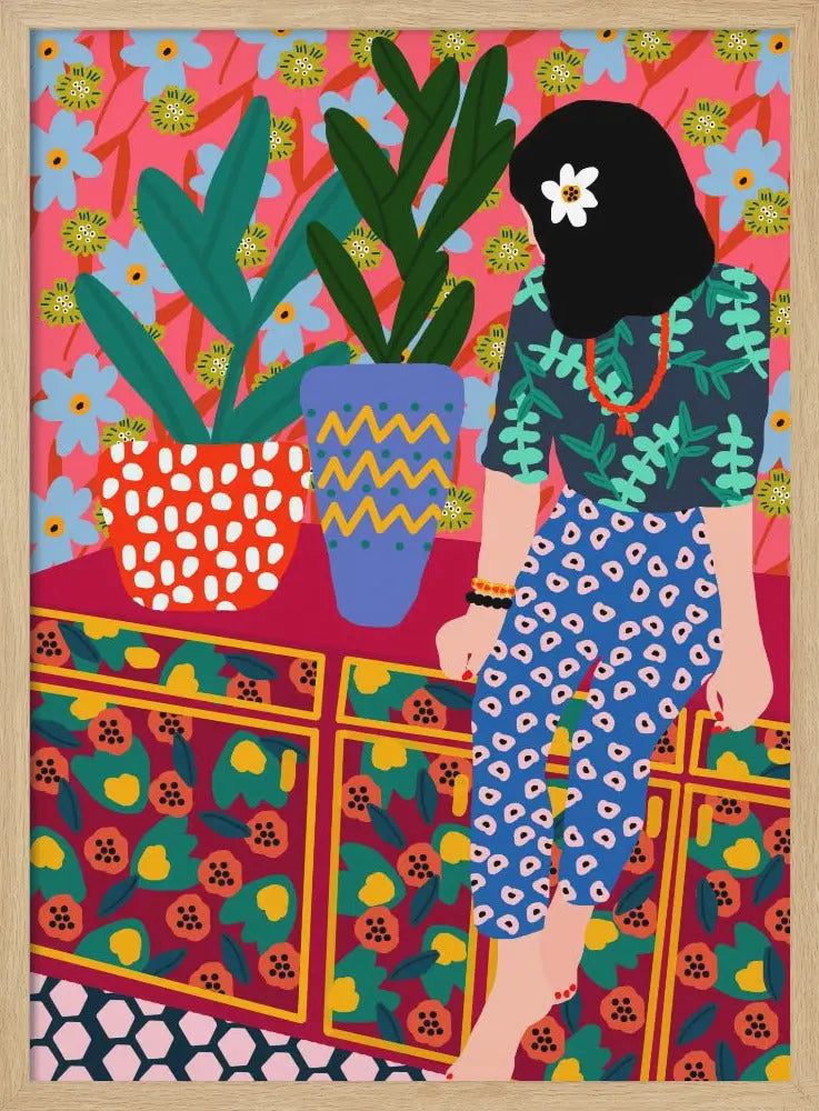 9933x14043 Din 134 Hawaiian Girl - Stretched Canvas, Poster or Fine Art Print I Heart Wall Art