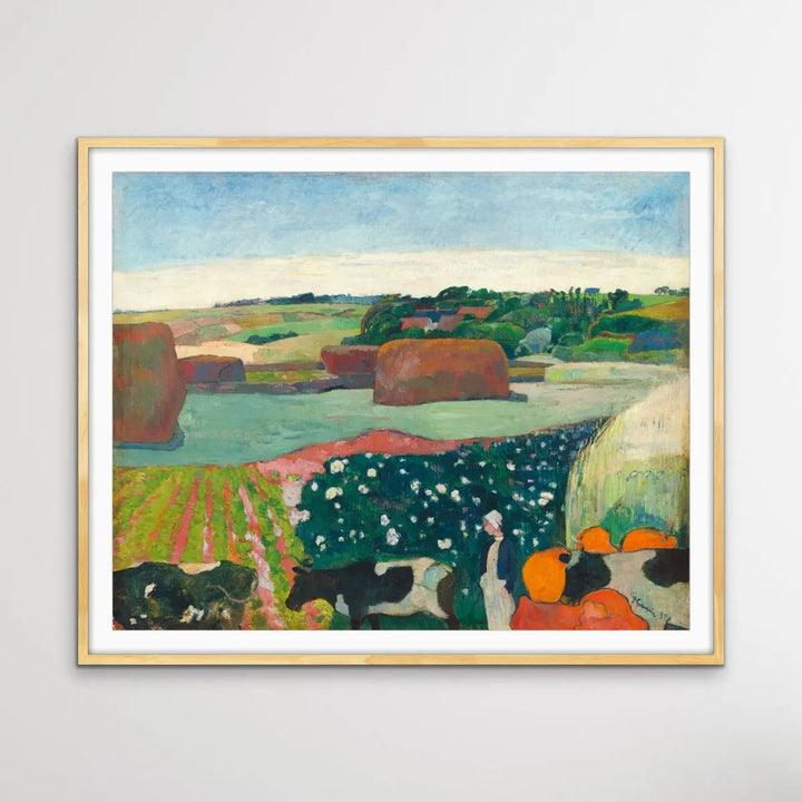 Haystacks in Brittany (1890) by Paul Gauguin&