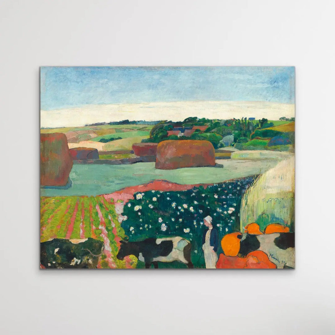 Haystacks in Brittany (1890) by Paul Gauguin&