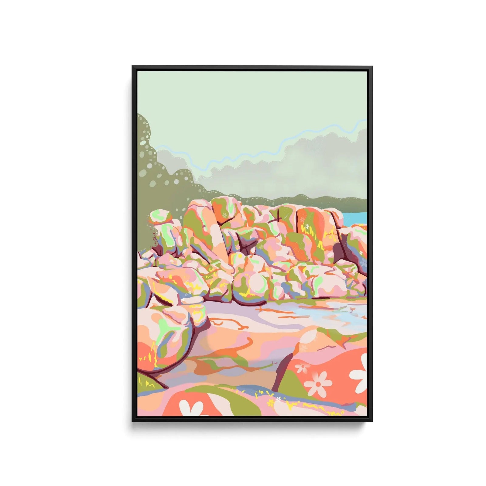 Headland Rain By Unratio - Stretched Canvas Print or Framed Fine Art Print - Artwork I Heart Wall Art Australia 