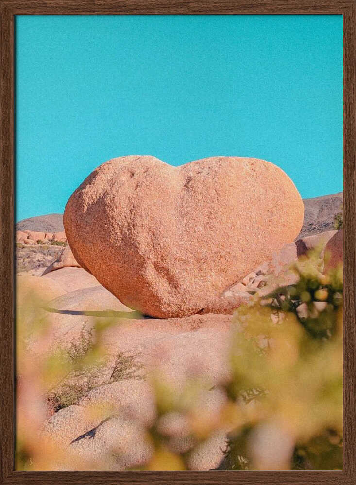 Heart Rock in Joshua Tree National Park, California - Stretched Canvas, Poster or Fine Art Print - I Heart Wall Art - Poster Print, Canvas Print or Framed Art Print