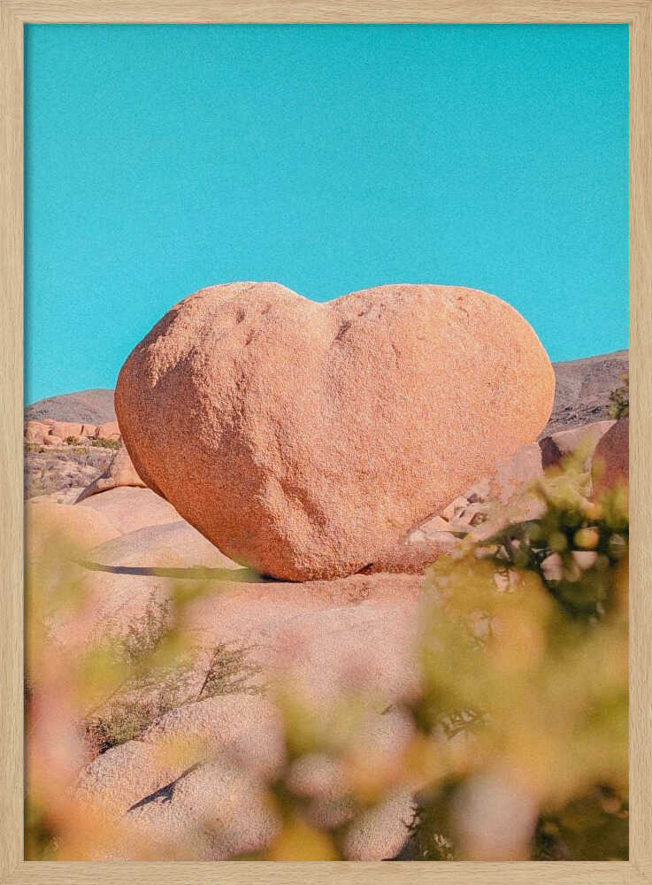 Heart Rock in Joshua Tree National Park, California - Stretched Canvas, Poster or Fine Art Print - I Heart Wall Art - Poster Print, Canvas Print or Framed Art Print