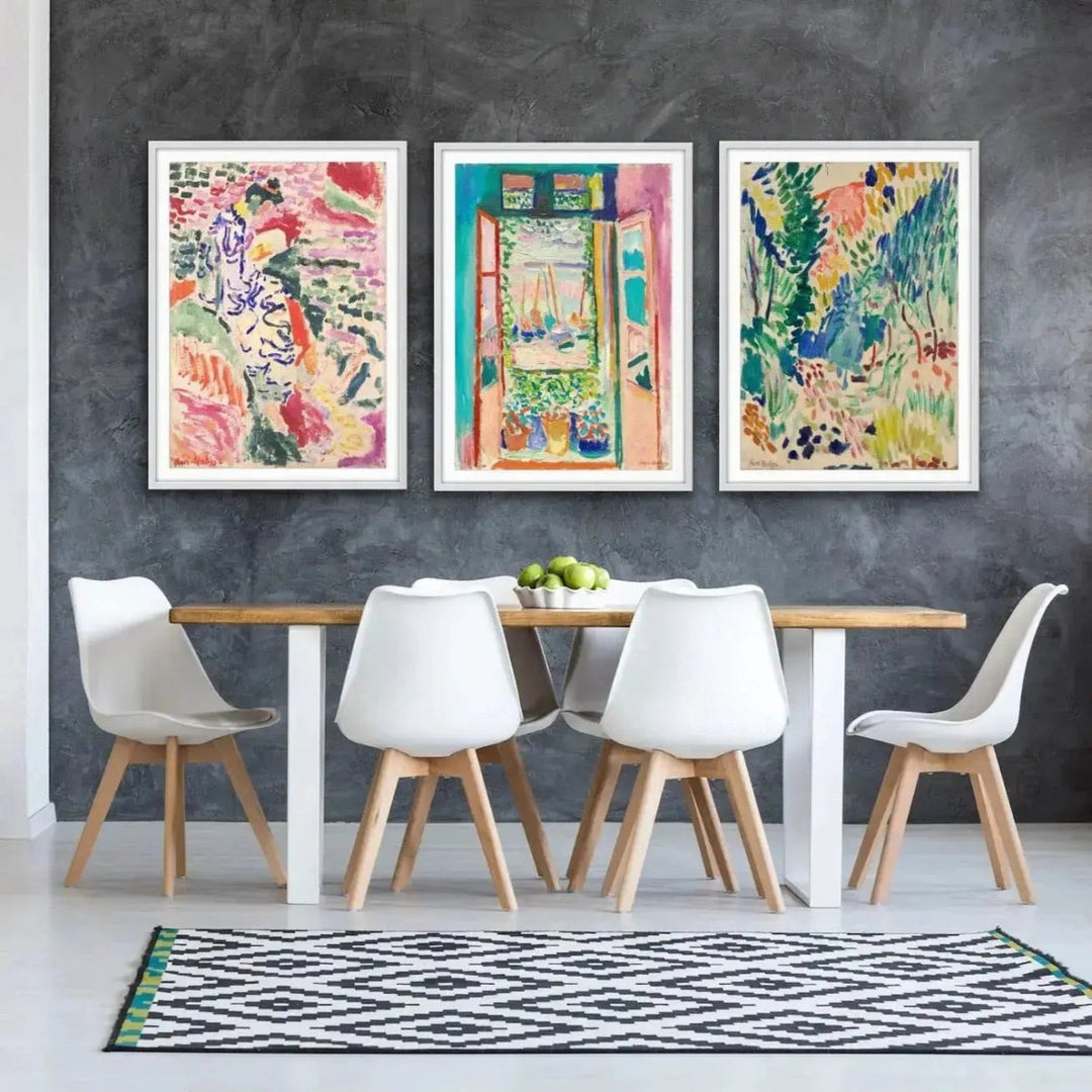 Henri Matisse Trio - La Japonaise, Landscape at Collioure and The Open Window Trio Print Set Triptych - I Heart Wall Art - Poster Print, Canvas Print or Framed Art Print