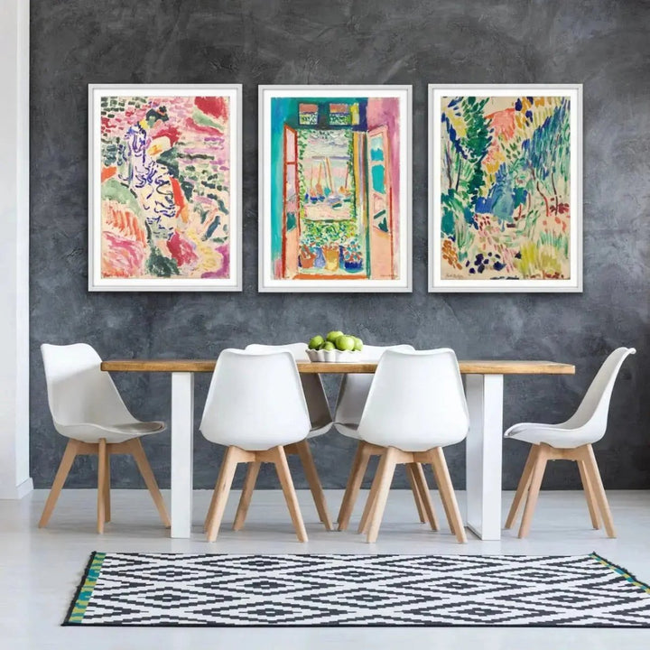 Henri Matisse Trio - La Japonaise, Landscape at Collioure and The Open Window Trio Print Set Triptych - I Heart Wall Art - Poster Print, Canvas Print or Framed Art Print