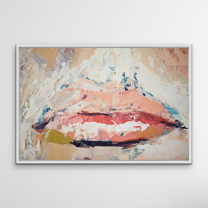 Her Lips - Portrait Print On Canvas Or Paper - I Heart Wall Art