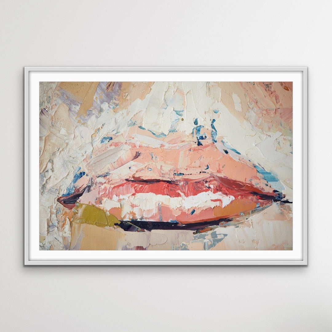 Her Lips - Portrait Print On Canvas Or Paper - I Heart Wall Art