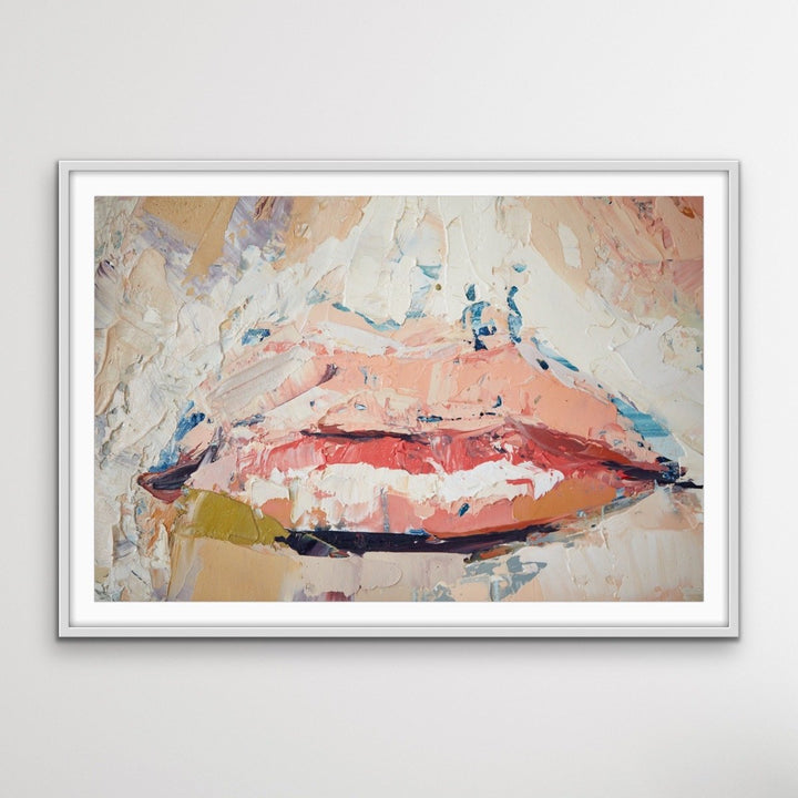 Her Lips - Portrait Print On Canvas Or Paper - I Heart Wall Art
