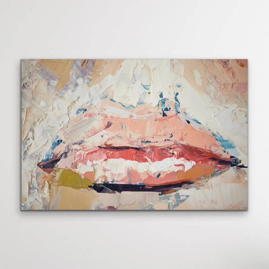 Her Lips - Portrait Print On Canvas Or Paper - I Heart Wall Art