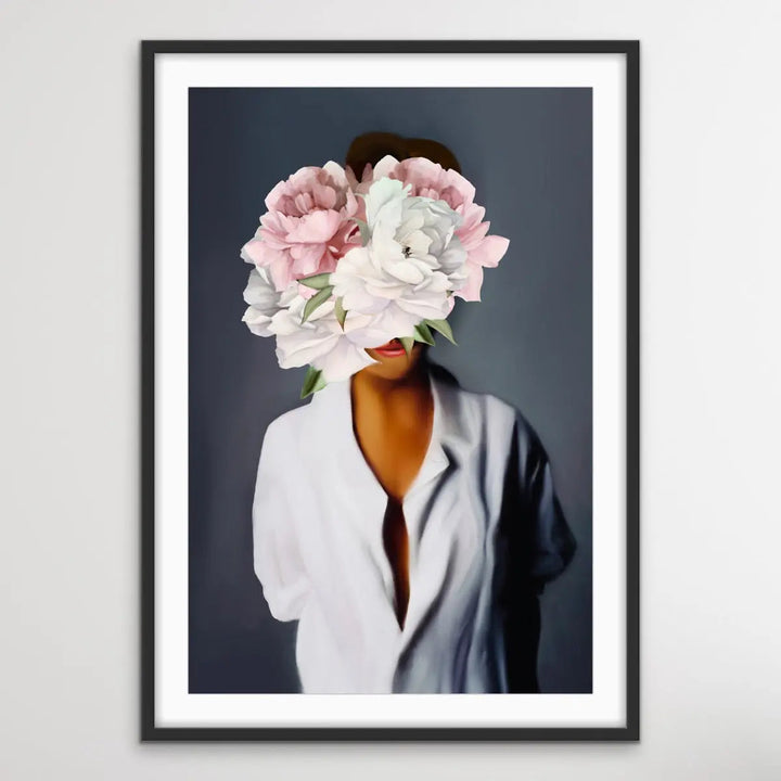 Her Secret Life Print One - Women With Flowers Artwork Series - I Heart Wall Art