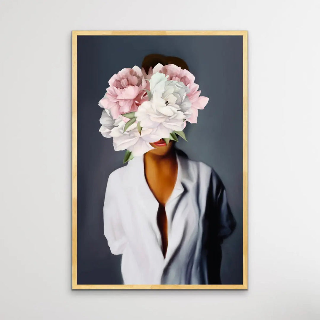 Her Secret Life Print One - Women With Flowers Artwork Series - I Heart Wall Art