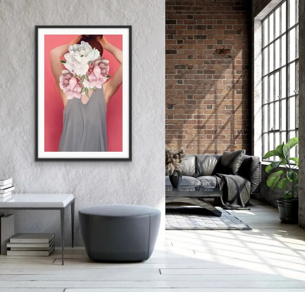 Her Secret Life Print Three - Women With Flowers Artwork Series - I Heart Wall Art