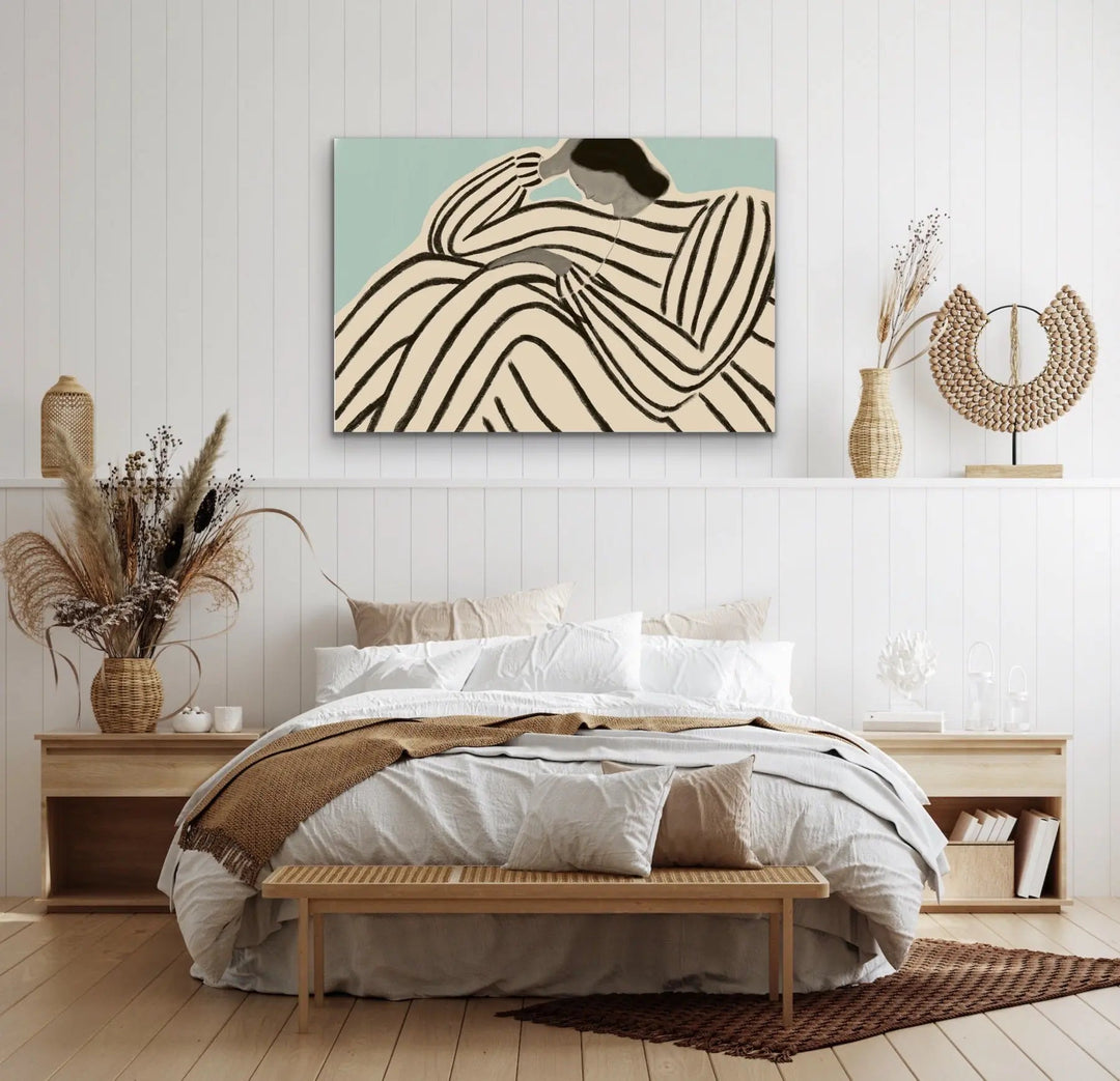 Her Shape - Line Drawing Of Woman - Print as Canvas or Art Print I Heart Wall Art Australia 