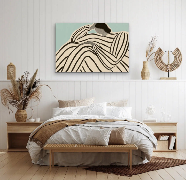 Her Shape - Line Drawing Of Woman - Print as Canvas or Art Print I Heart Wall Art Australia 