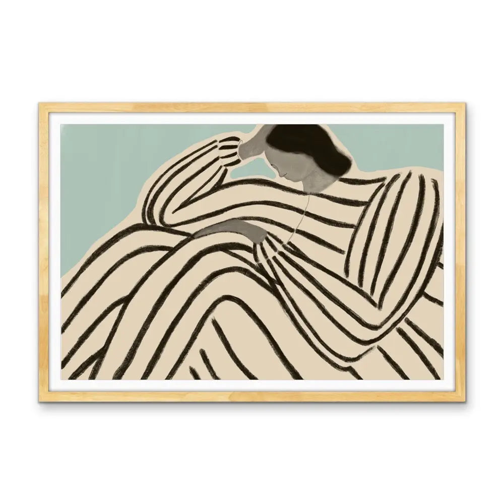 Her Shape - Line Drawing Of Woman - Print as Canvas or Art Print I Heart Wall Art Australia 