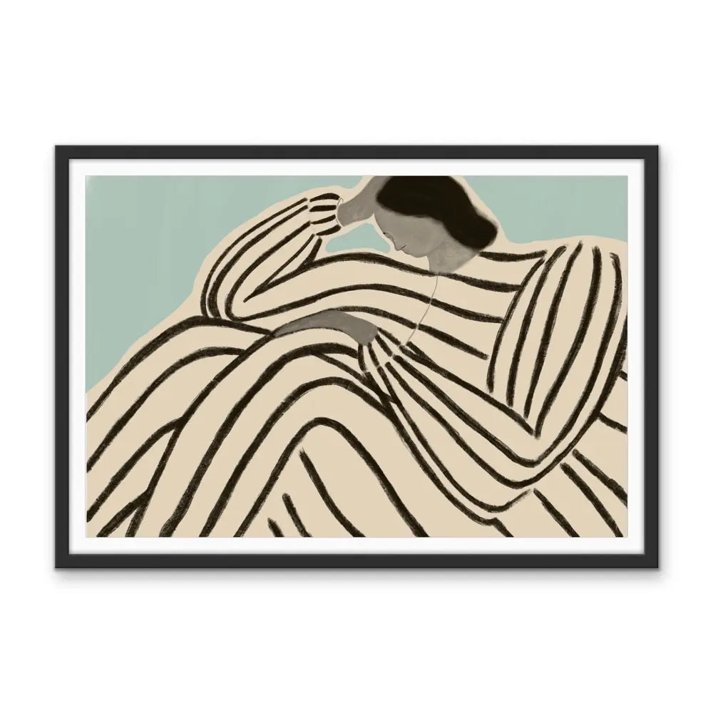 Her Shape - Line Drawing Of Woman - Print as Canvas or Art Print I Heart Wall Art Australia 