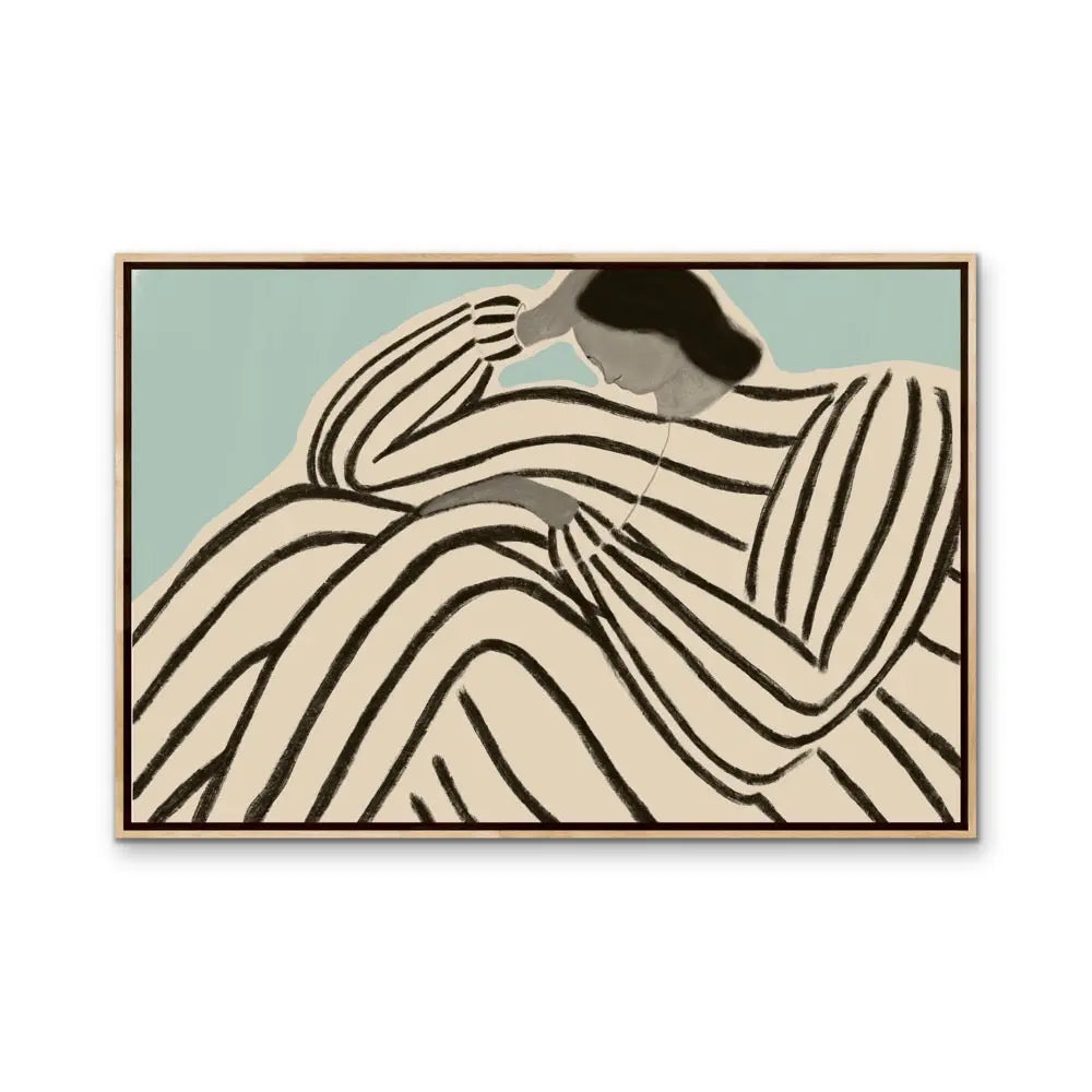 Her Shape - Line Drawing Of Woman - Print as Canvas or Art Print I Heart Wall Art Australia 