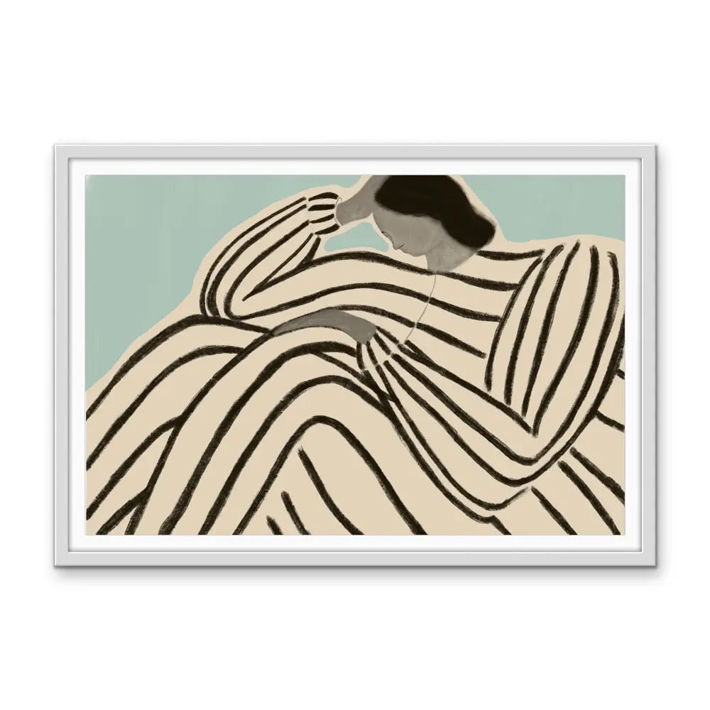 Her Shape - Line Drawing Of Woman - Print as Canvas or Art Print I Heart Wall Art Australia 
