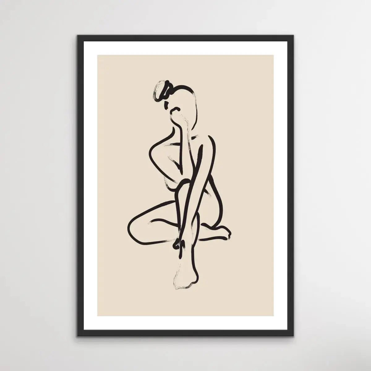 Her Shape Two - Minimalist Black and White Woman Body Classic Art Print - I Heart Wall Art - Poster Print, Canvas Print or Framed Art Print