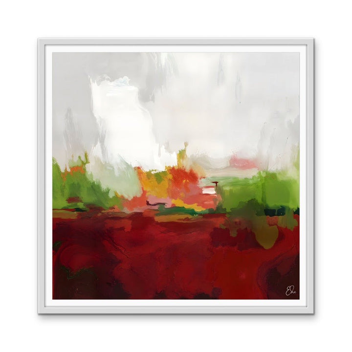 Hey Jude - Red and Green Abstract Landscape Art Print - I Heart Wall Art - Poster Print, Canvas Print or Framed Art Print