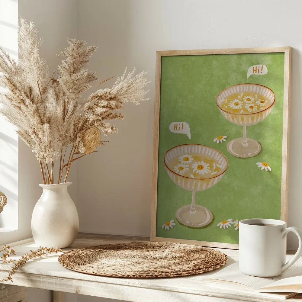 Hi - Stretched Canvas, Poster or Fine Art Print I Heart Wall Art