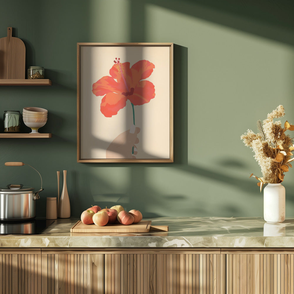 Hibiscus Affection - Stretched Canvas, Poster or Fine Art Print I Heart Wall Art