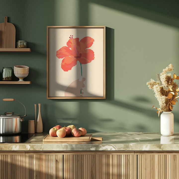Hibiscus Affection - Stretched Canvas, Poster or Fine Art Print I Heart Wall Art
