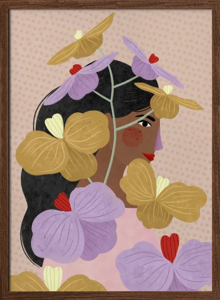 Hidden Behind Purple Flowers - Stretched Canvas, Poster or Fine Art Print I Heart Wall Art