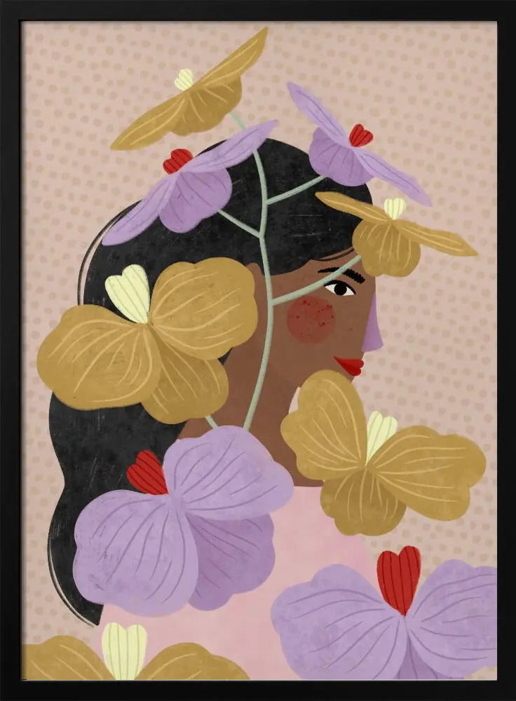 Hidden Behind Purple Flowers - Stretched Canvas, Poster or Fine Art Print I Heart Wall Art