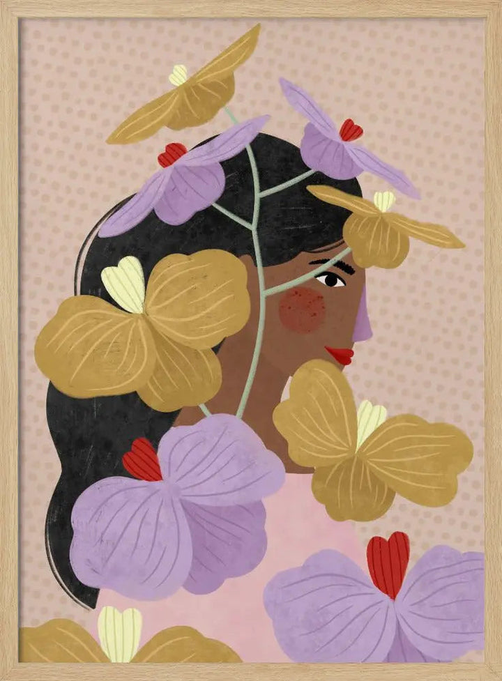 Hidden Behind Purple Flowers - Stretched Canvas, Poster or Fine Art Print I Heart Wall Art
